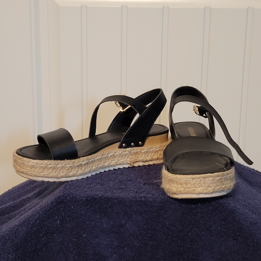 Womens black platform sandals